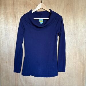 C&C California Cowl Neck Waffle Knit Long Sleeve Top M Stretchy Casual Boho